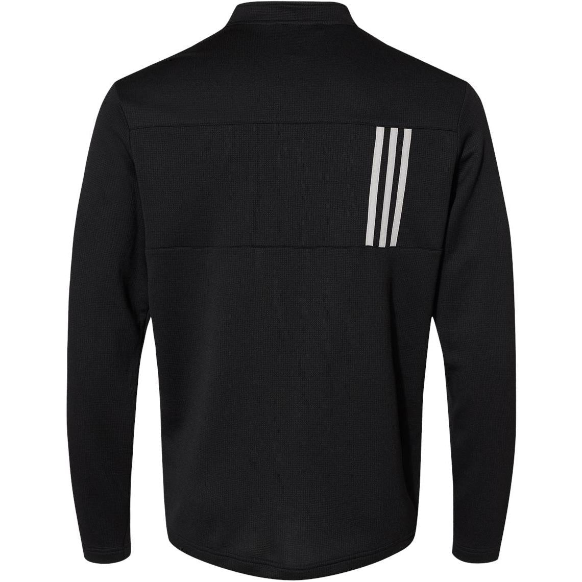no-logo Adidas 3-Stripes Double Knit Quarter-Zip Pullover-Men's Layering-Adidas-Thread Logic