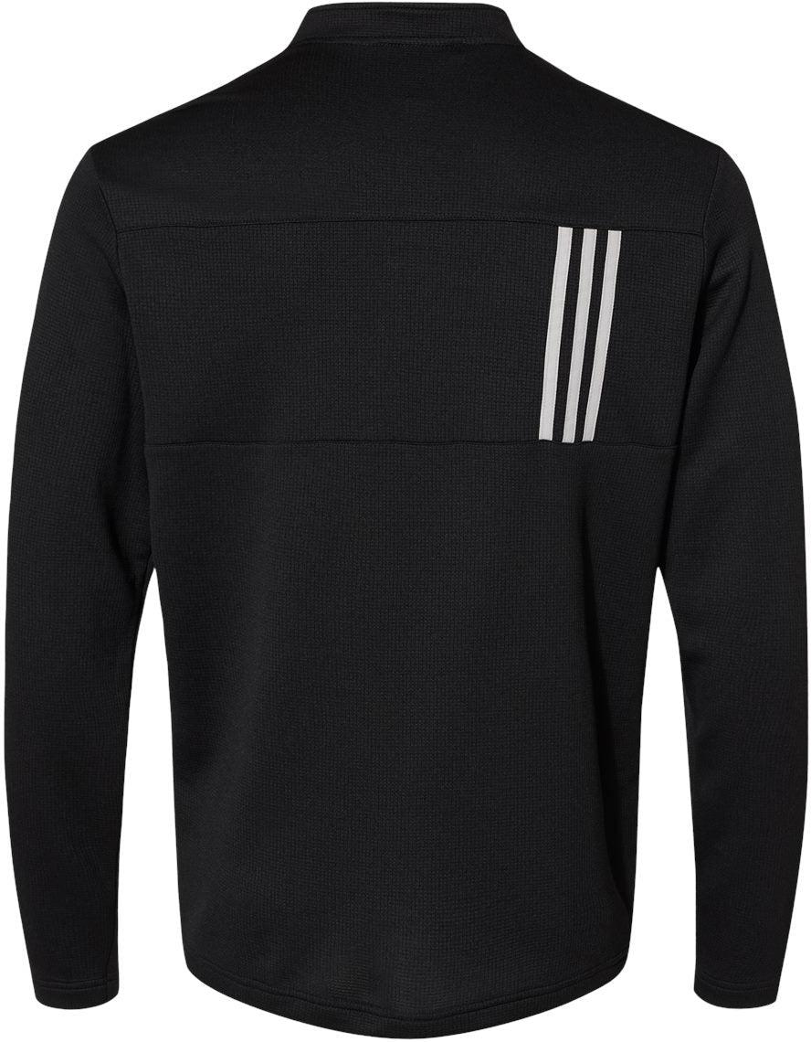 no-logo Adidas 3-Stripes Double Knit Quarter-Zip Pullover-Men's Layering-Adidas-Thread Logic