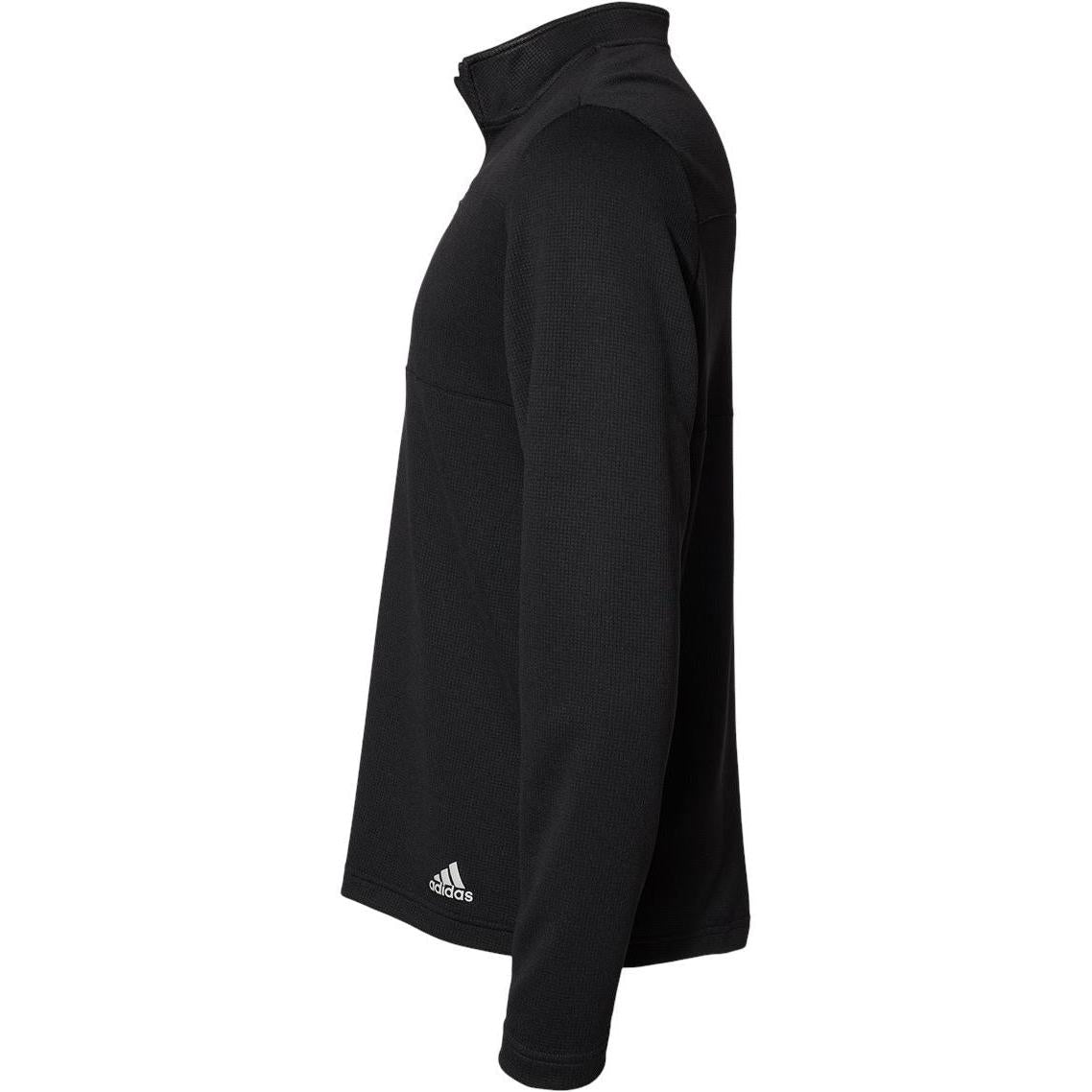 no-logo Adidas 3-Stripes Double Knit Quarter-Zip Pullover-Men's Layering-Adidas-Thread Logic