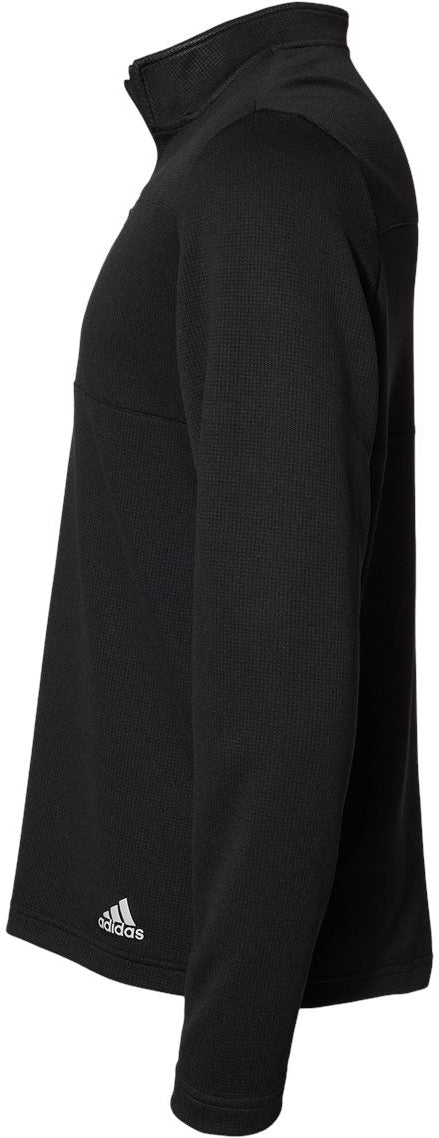 no-logo Adidas 3-Stripes Double Knit Quarter-Zip Pullover-Men's Layering-Adidas-Thread Logic