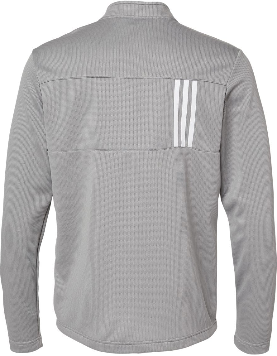 no-logo Adidas 3-Stripes Double Knit Quarter-Zip Pullover-Men's Layering-Adidas-Thread Logic
