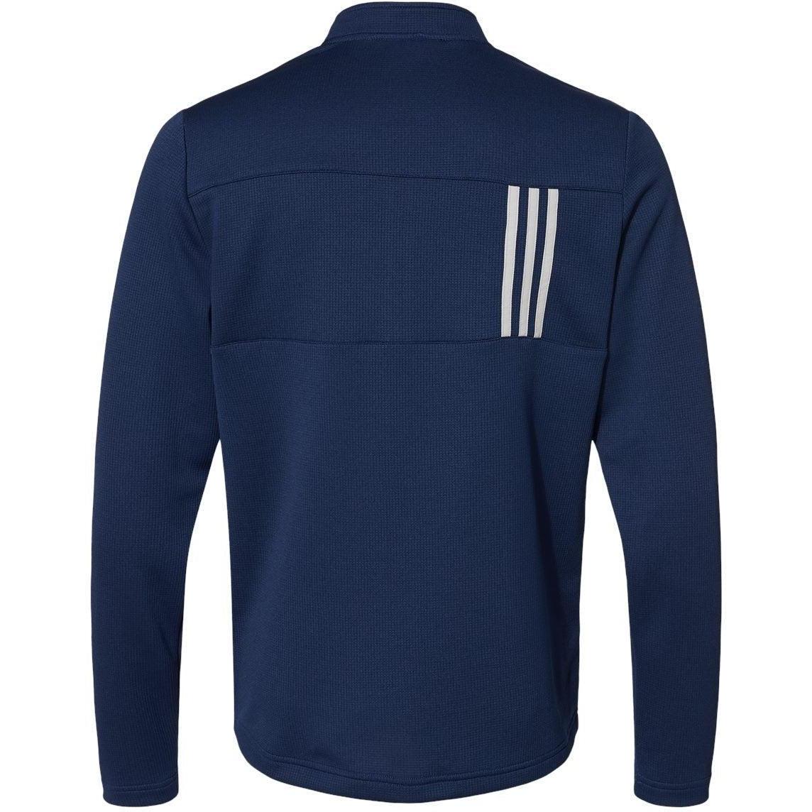 no-logo Adidas 3-Stripes Double Knit Quarter-Zip Pullover-Men's Layering-Adidas-Thread Logic