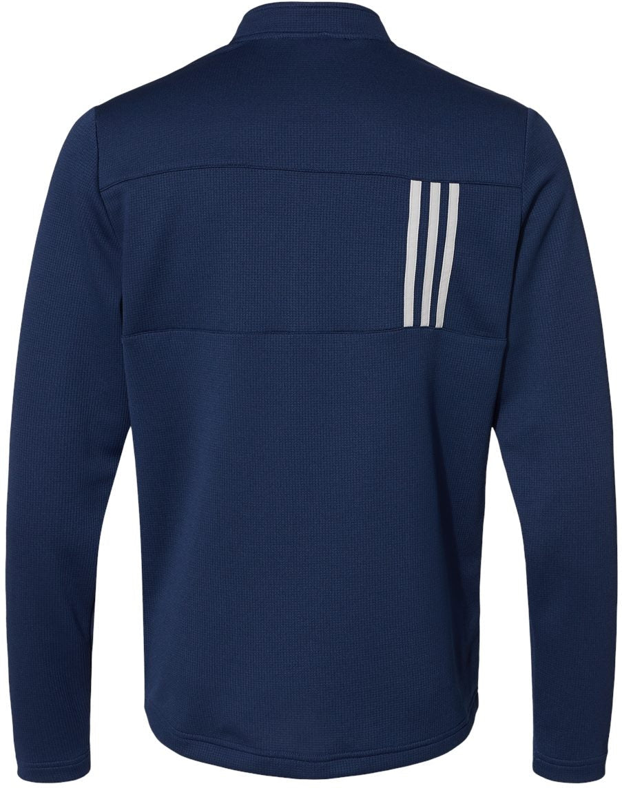 no-logo Adidas 3-Stripes Double Knit Quarter-Zip Pullover-Men's Layering-Adidas-Thread Logic