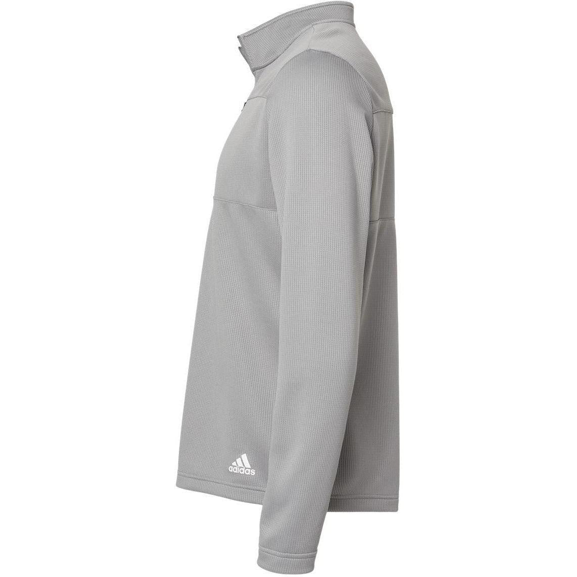 no-logo Adidas 3-Stripes Double Knit Quarter-Zip Pullover-Men's Layering-Adidas-Thread Logic