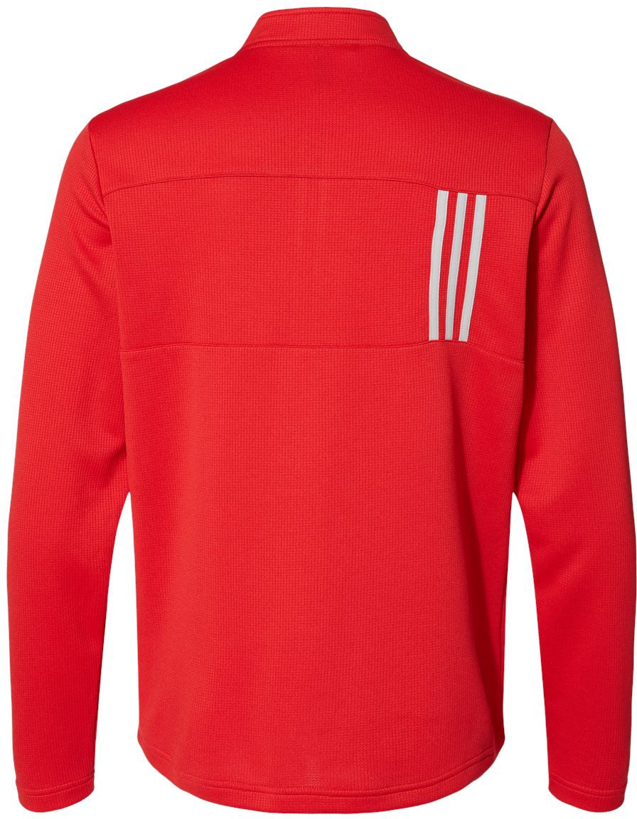 no-logo Adidas 3-Stripes Double Knit Quarter-Zip Pullover-Men's Layering-Adidas-Thread Logic