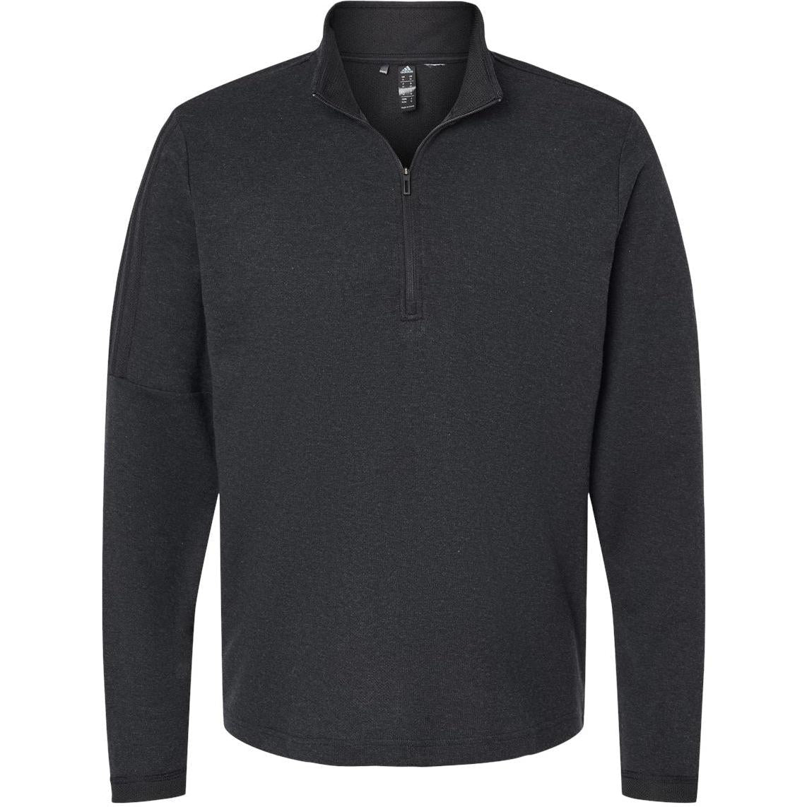 no-logo Adidas 3-Stripes Quarter-Zip Sweater-Apparel-Adidas-Black Melange-S-Thread Logic