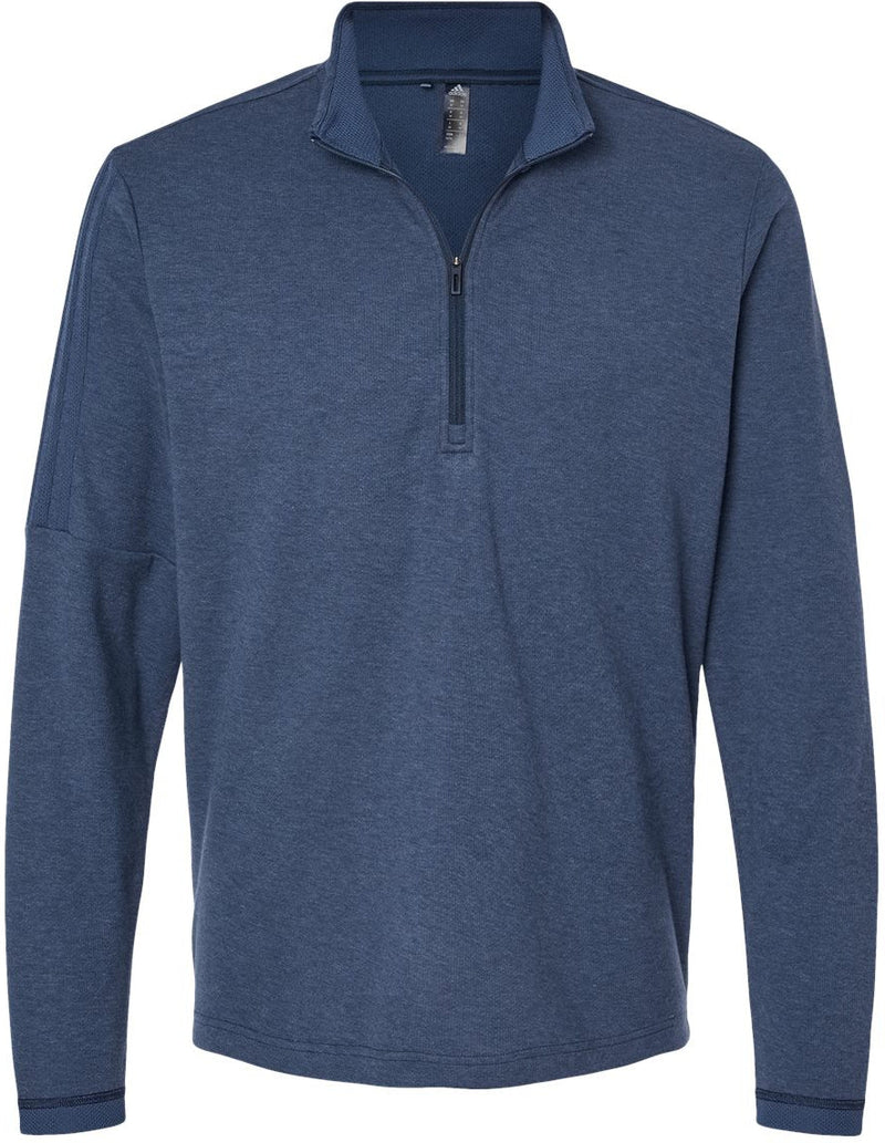 Adidas 3-Stripes Quarter-Zip Sweater-Apparel-Adidas-Collegiate Navy Melange-S-Thread Logic