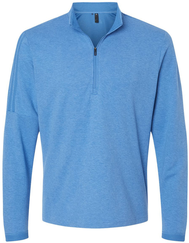 Adidas 3-Stripes Quarter-Zip Sweater-Apparel-Adidas-Focus Blue Melange-S-Thread Logic