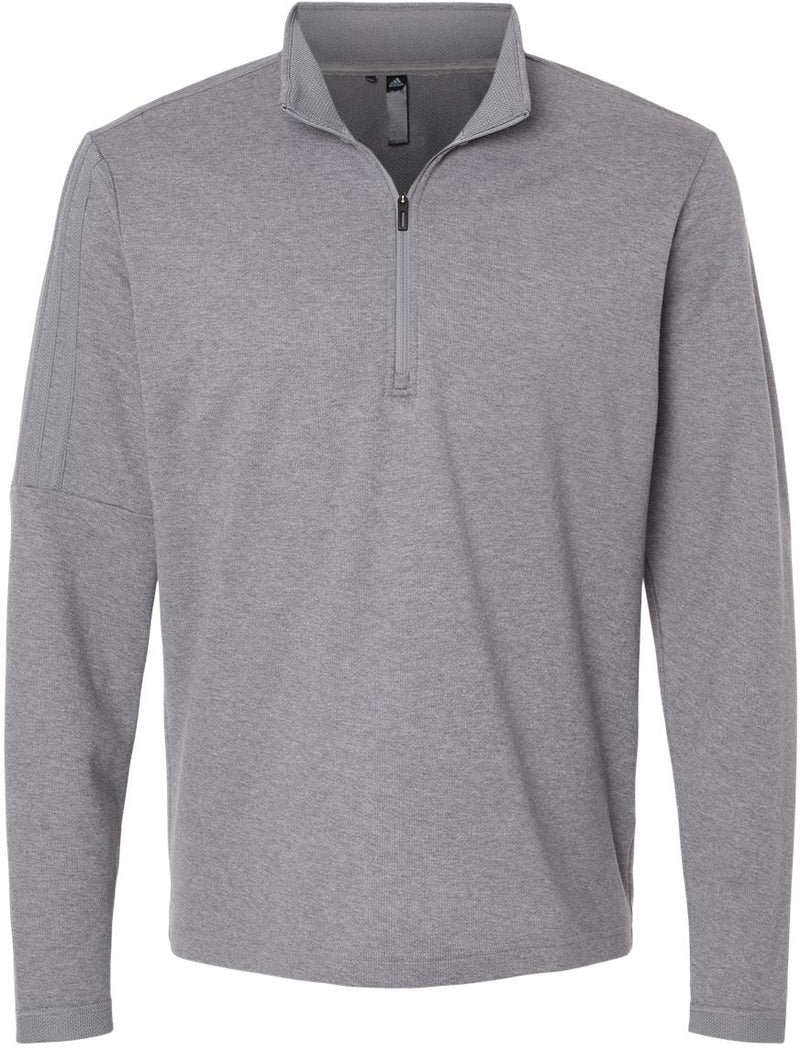 Adidas 3-Stripes Quarter-Zip Sweater-Apparel-Adidas-Grey Three Melange-S-Thread Logic