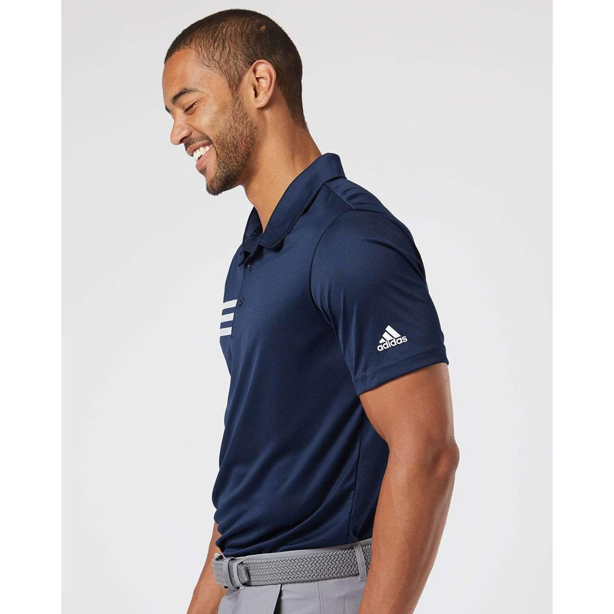 no-logo Adidas 3Stripes Shoulder Polo-Men's Polos-Adidas-Thread Logic