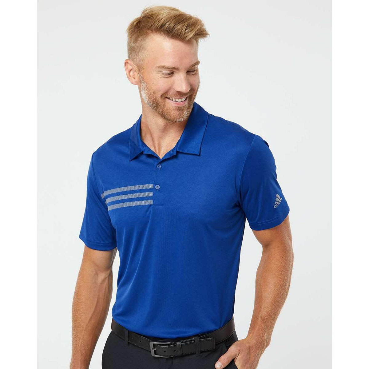 no-logo Adidas 3Stripes Shoulder Polo-Men's Polos-Adidas-Thread Logic