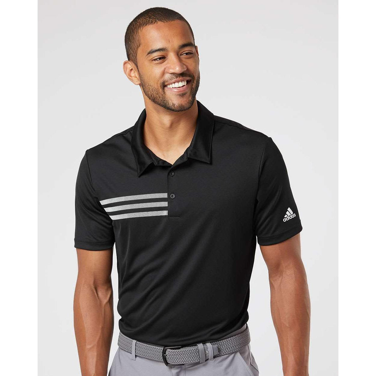 no-logo Adidas 3Stripes Shoulder Polo-Men's Polos-Adidas-Thread Logic