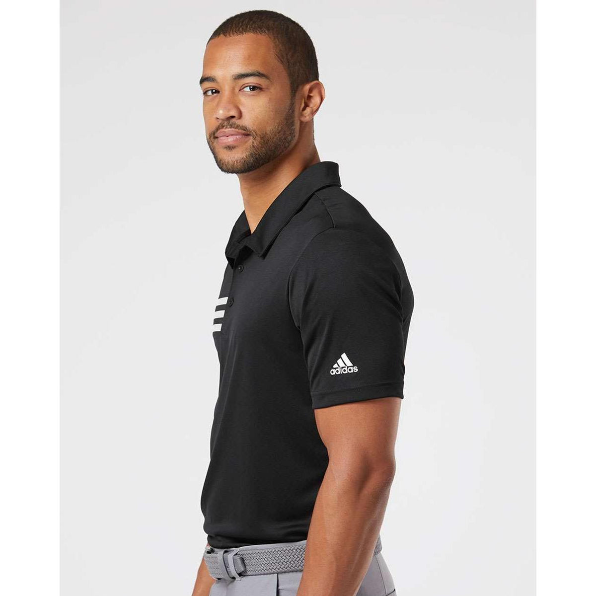 no-logo Adidas 3Stripes Shoulder Polo-Men's Polos-Adidas-Thread Logic