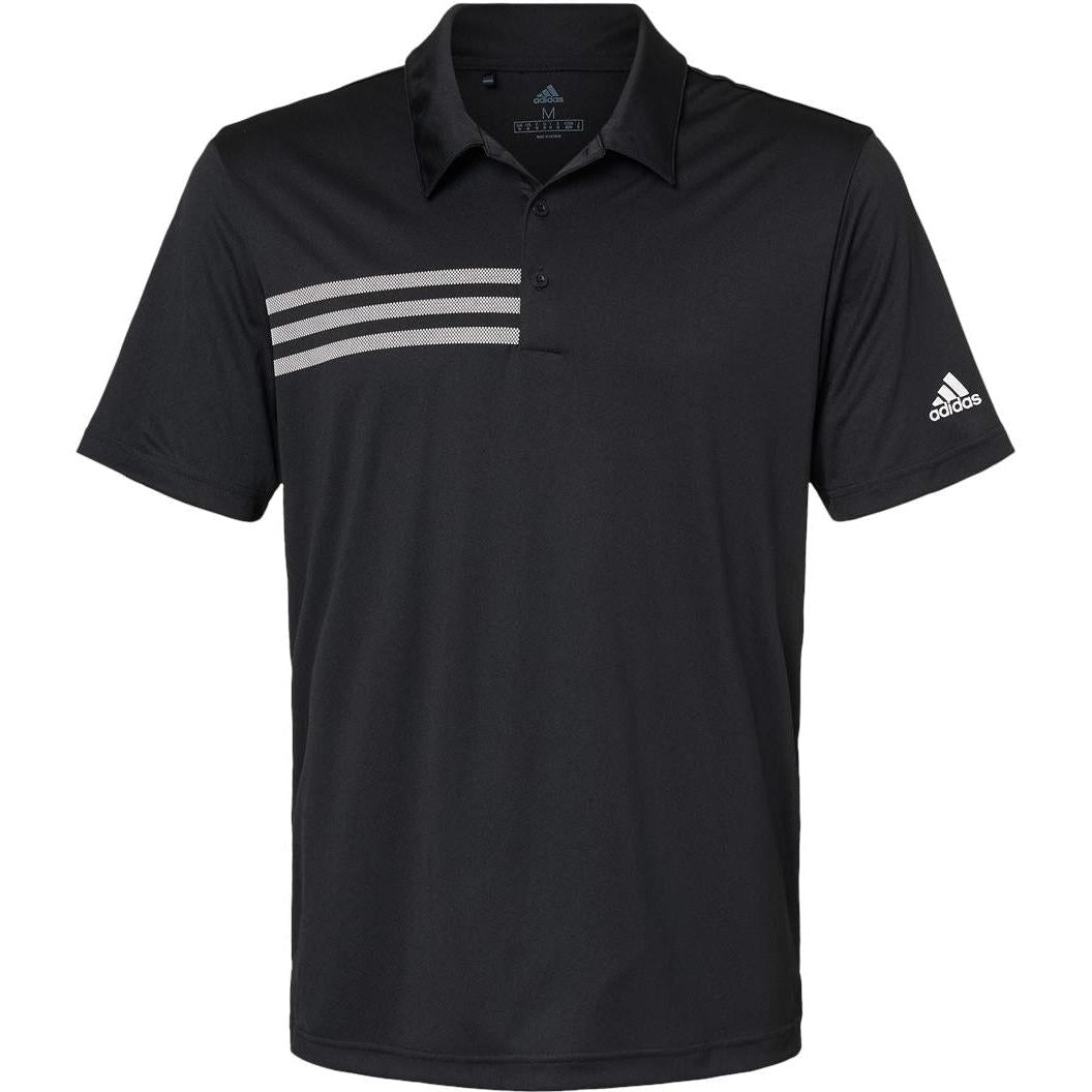no-logo Adidas 3Stripes Shoulder Polo-Men's Polos-Adidas-Black/White-S-Thread Logic