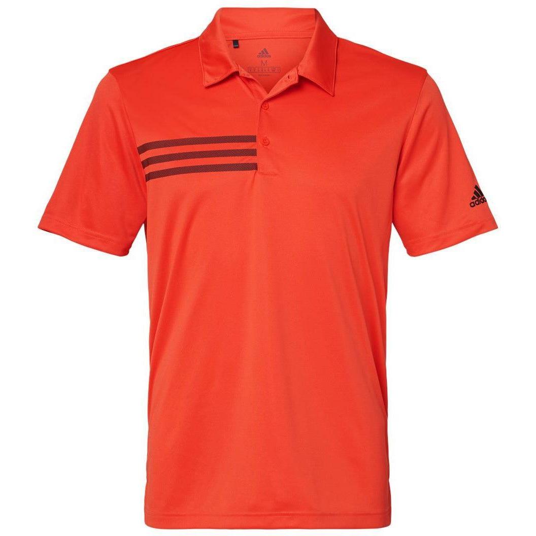 no-logo Adidas 3Stripes Shoulder Polo-Men's Polos-Adidas-Blaze Orange/Black-S-Thread Logic