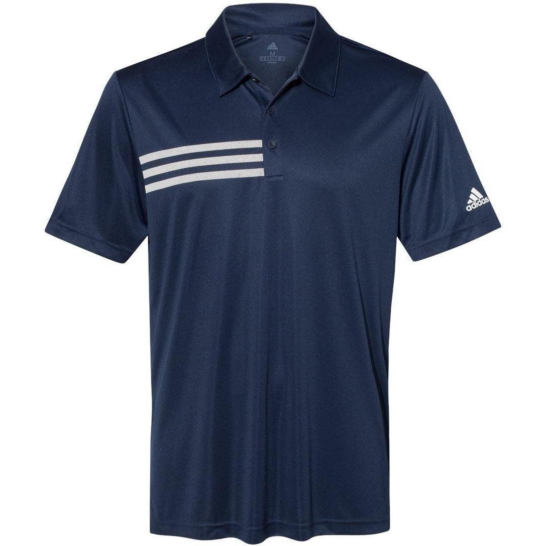 no-logo Adidas 3Stripes Shoulder Polo-Men's Polos-Adidas-Collegiate Navy/White-S-Thread Logic