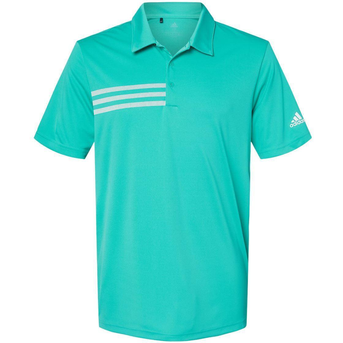 no-logo Adidas 3Stripes Shoulder Polo-Men's Polos-Adidas-Hi-Res Aqua/White-S-Thread Logic