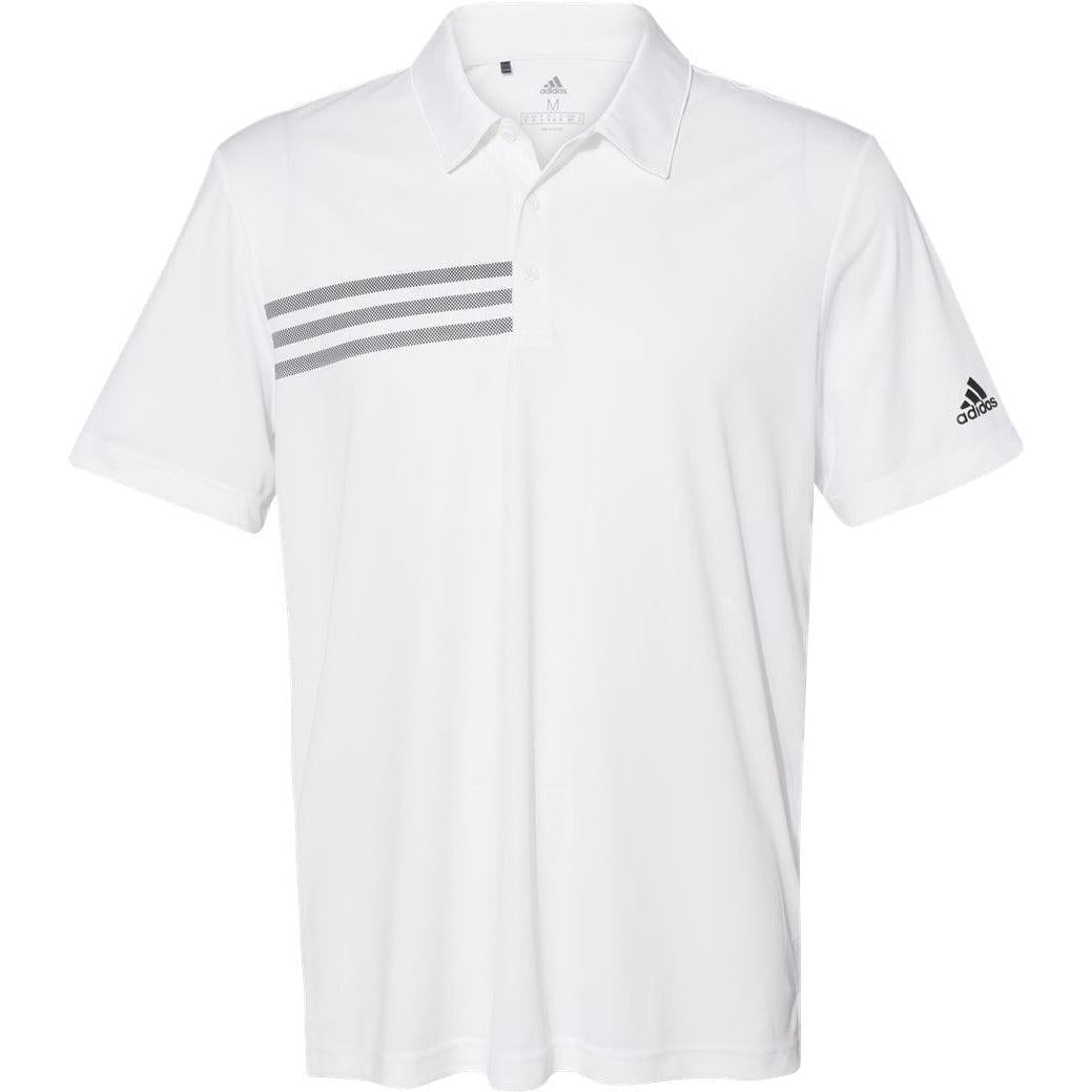 no-logo Adidas 3Stripes Shoulder Polo-Men's Polos-Adidas-White/Black-S-Thread Logic