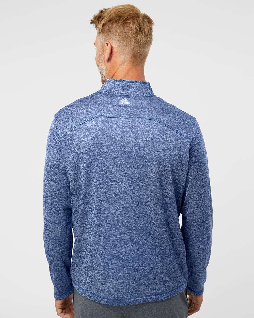 no-logo Adidas Brushed Terry Heathered QuarterZip Pullover-Men's Layering-Adidas-Thread Logic