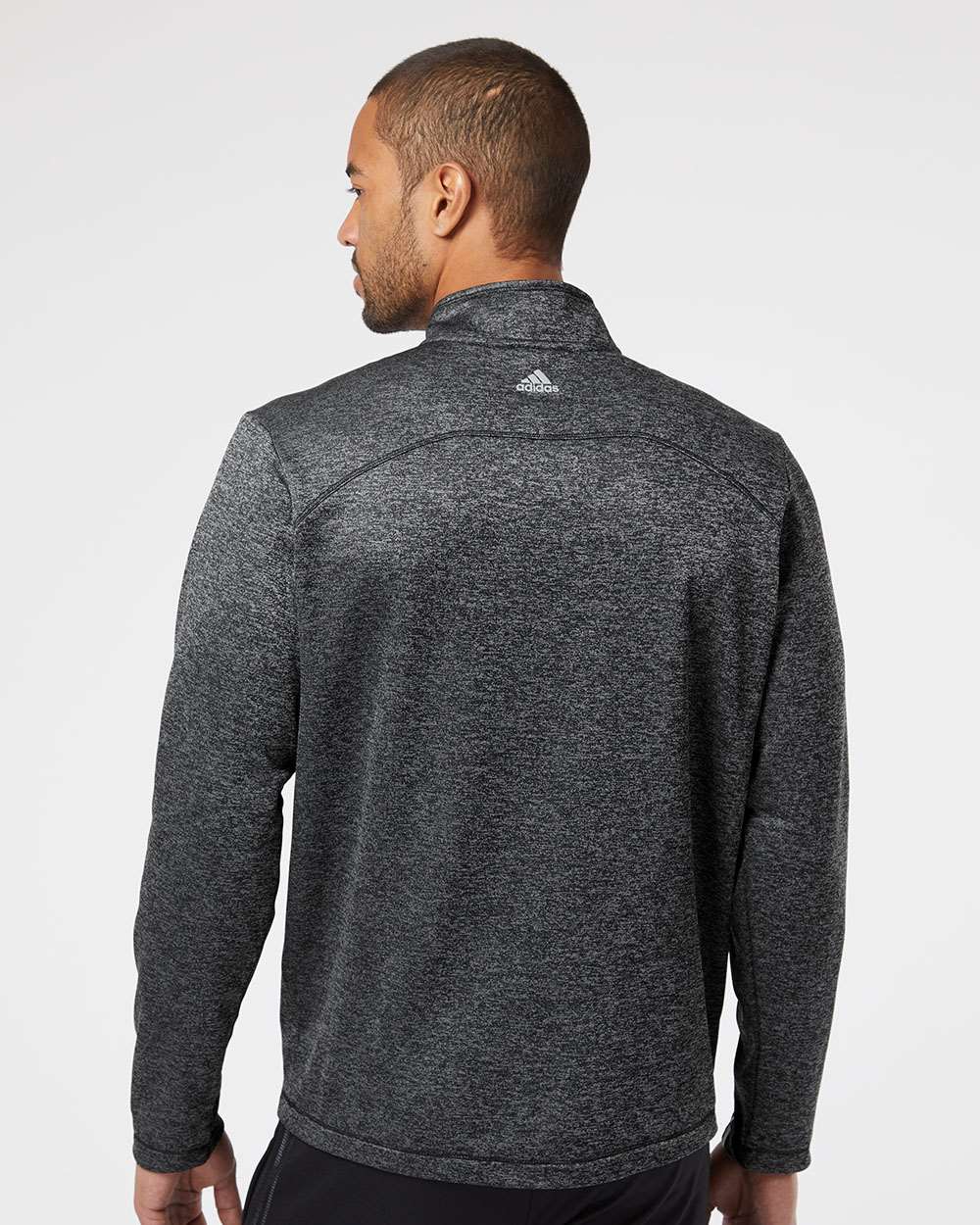 no-logo Adidas Brushed Terry Heathered QuarterZip Pullover-Men's Layering-Adidas-Thread Logic
