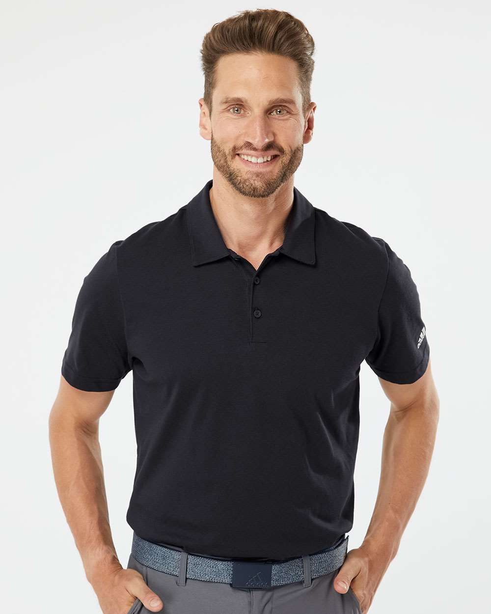 no-logo Adidas Cotton Blend Polo -Men's Polos-Adidas-Thread Logic