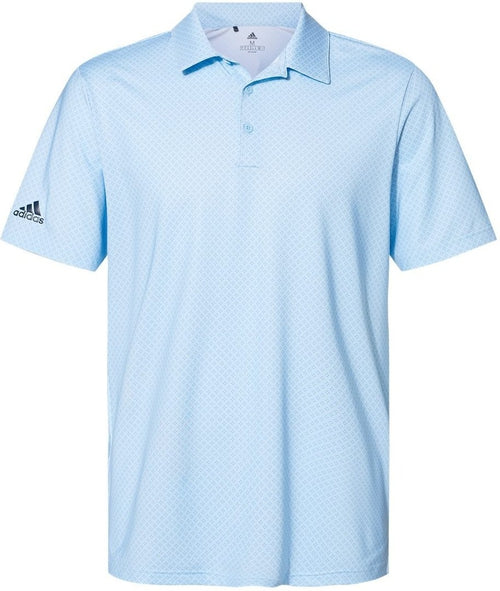 no-logo Adidas Diamond Dot Print Sport Shirt -Men's Polos-Adidas-Glow Blue/White/Navy-S-Thread Logic