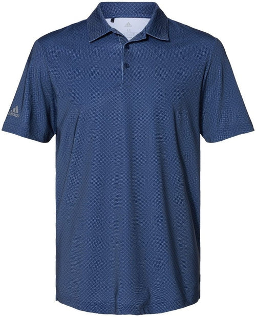 no-logo Adidas Diamond Dot Print Sport Shirt -Men's Polos-Adidas-Navy Blue/White/Grey Three-S-Thread Logic