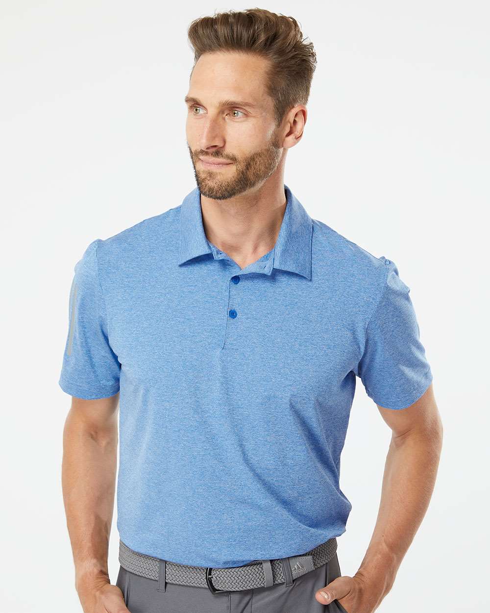 no-logo Adidas Floating 3-Stripes Sport Shirt -Men's Polos-Adidas-Thread Logic