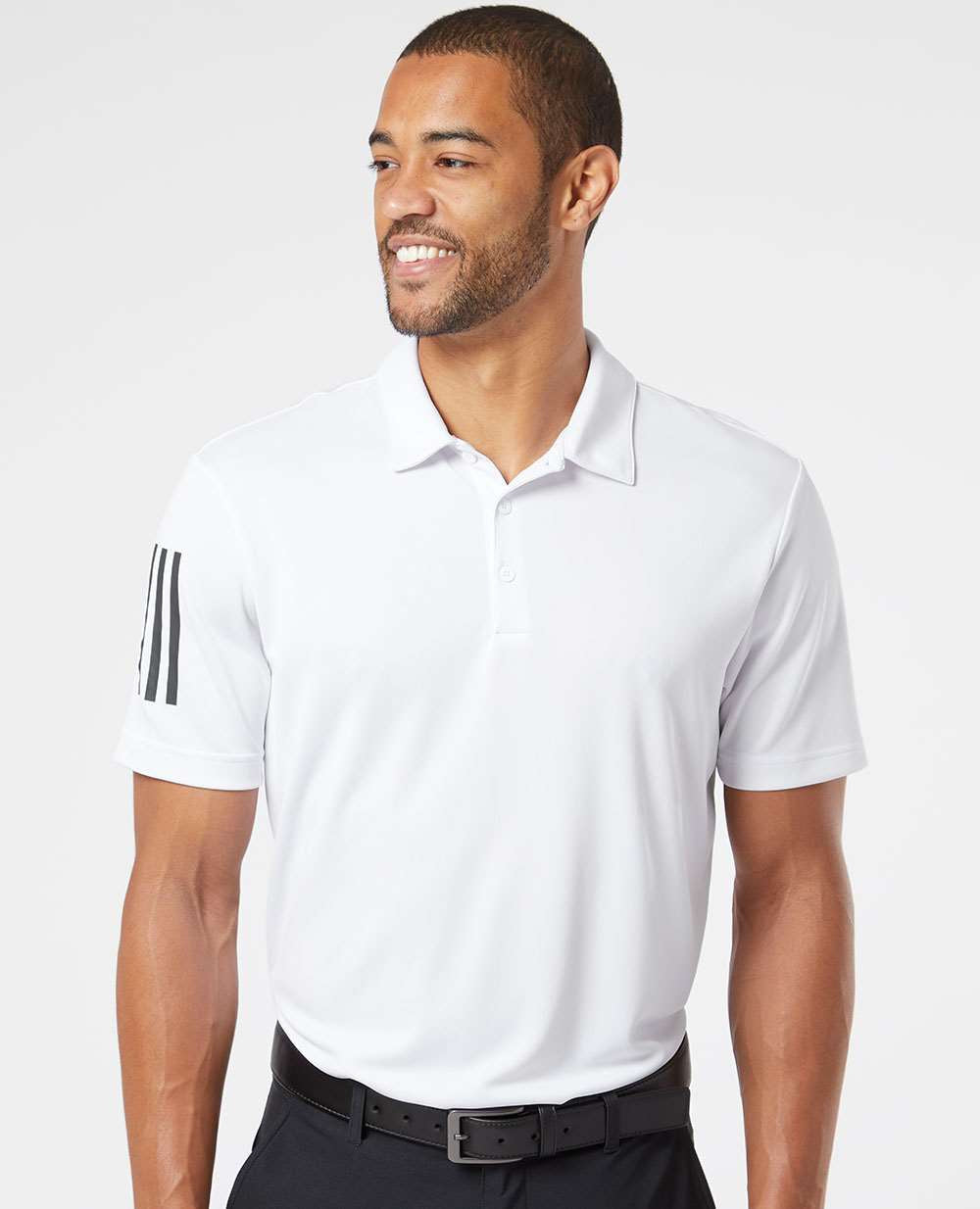 no-logo Adidas Floating 3-Stripes Sport Shirt -Men's Polos-Adidas-Thread Logic