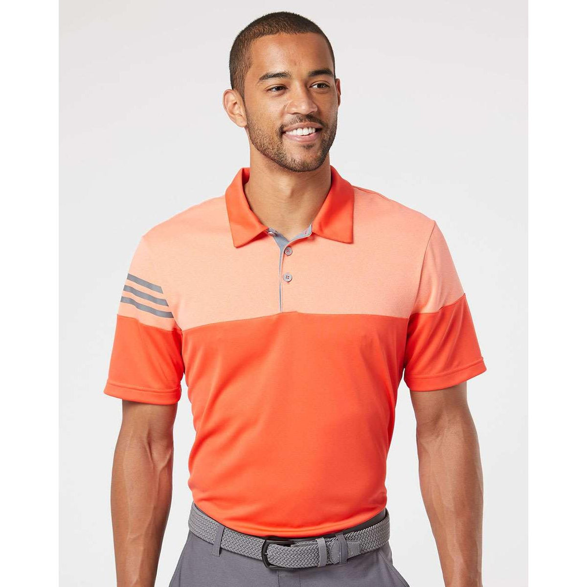 no-logo Adidas Heather 3Stripes Block Polo-Men's Polos-Adidas-Thread Logic