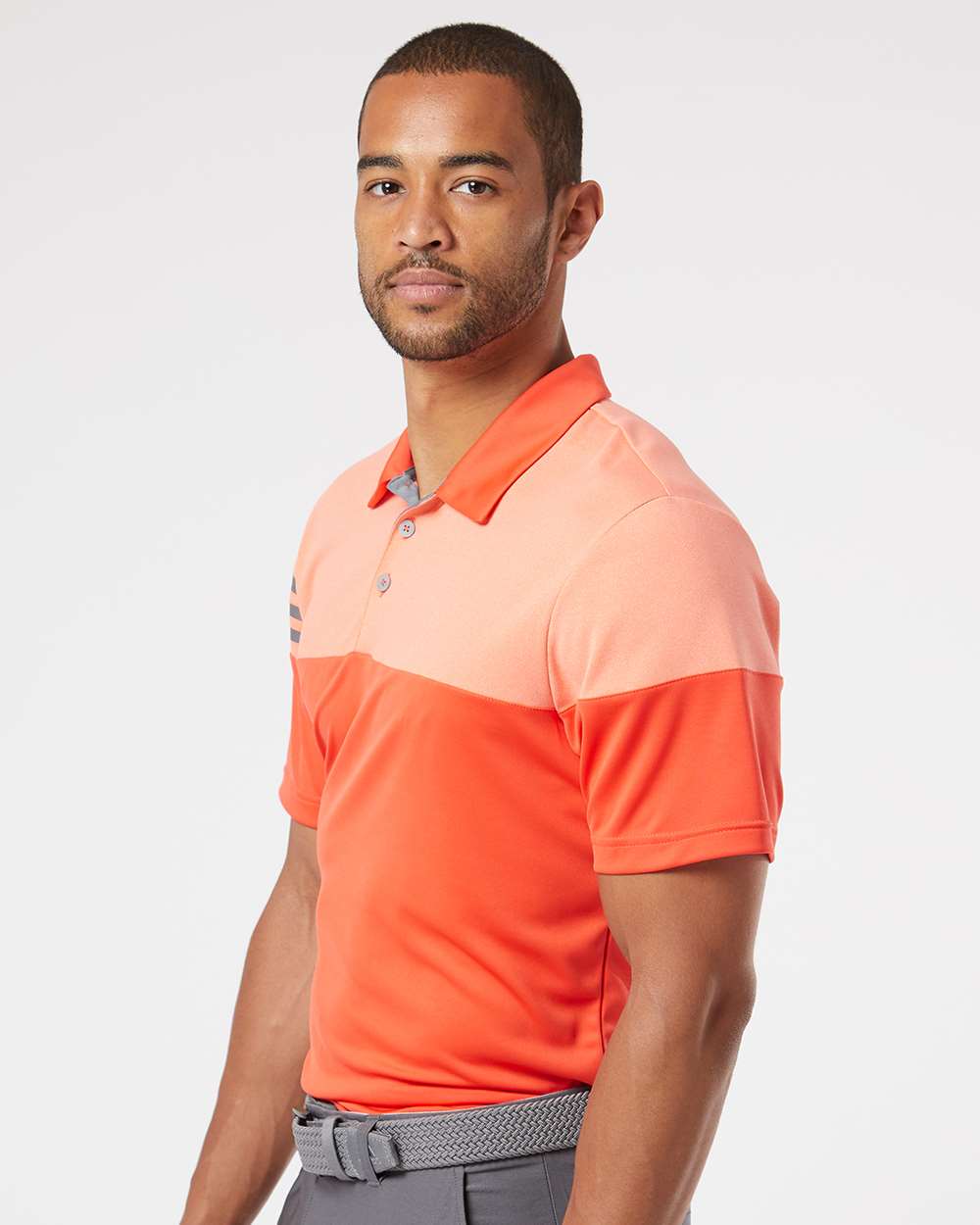 no-logo Adidas Heather 3Stripes Block Polo-Men's Polos-Adidas-Thread Logic