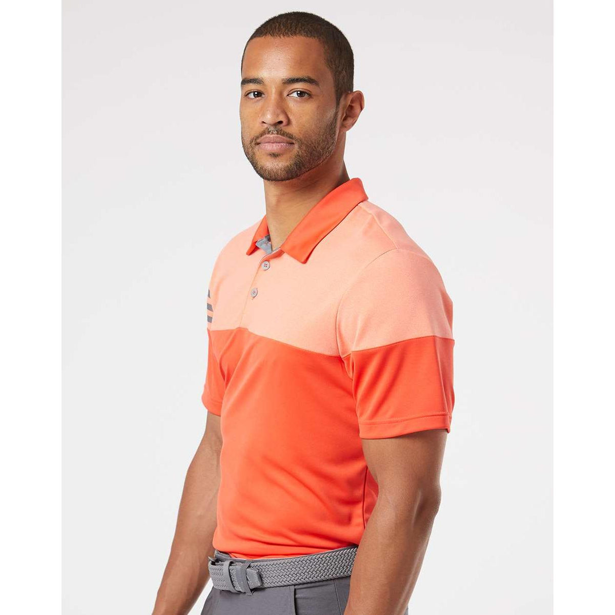 no-logo Adidas Heather 3Stripes Block Polo-Men's Polos-Adidas-Thread Logic