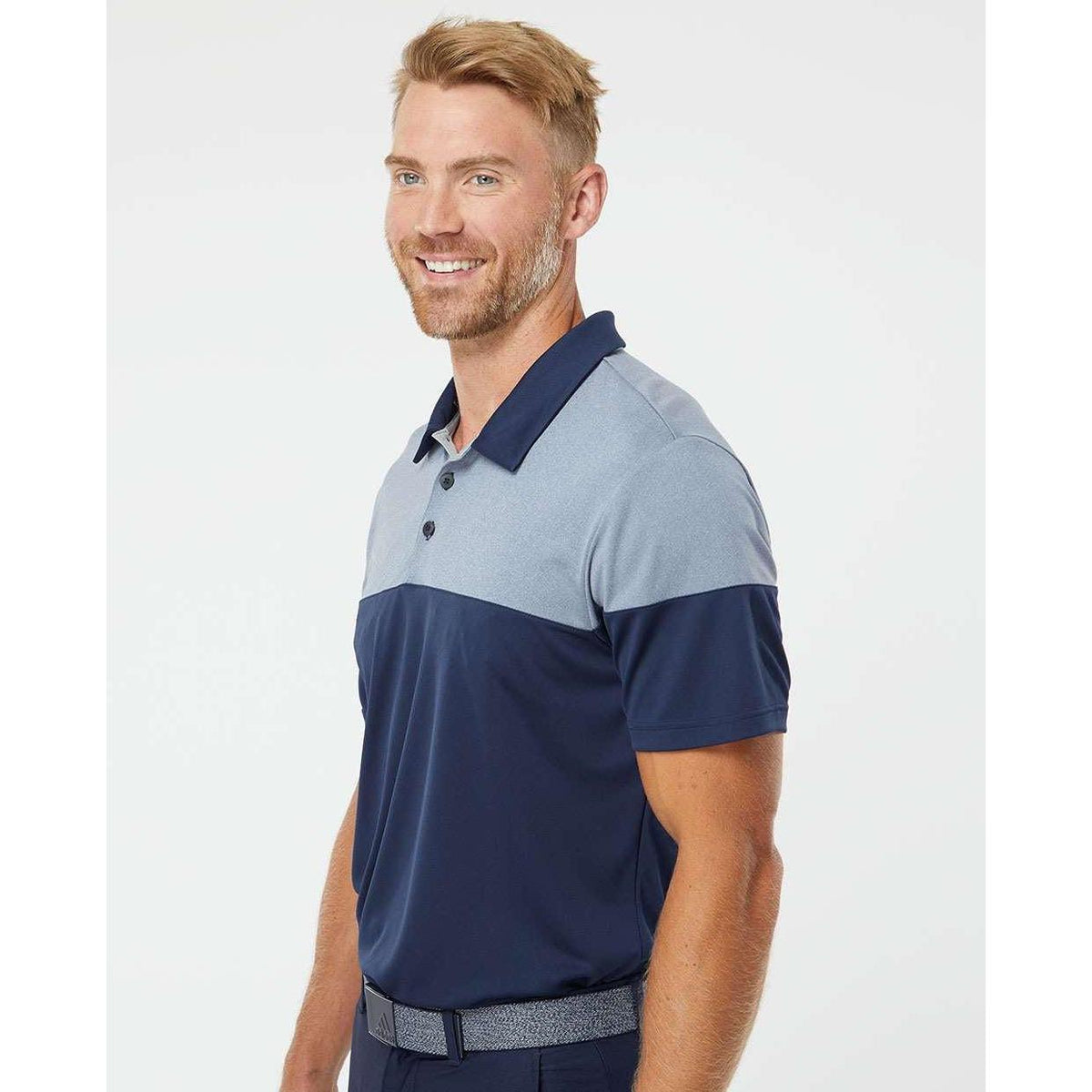 no-logo Adidas Heather 3Stripes Block Polo-Men's Polos-Adidas-Thread Logic