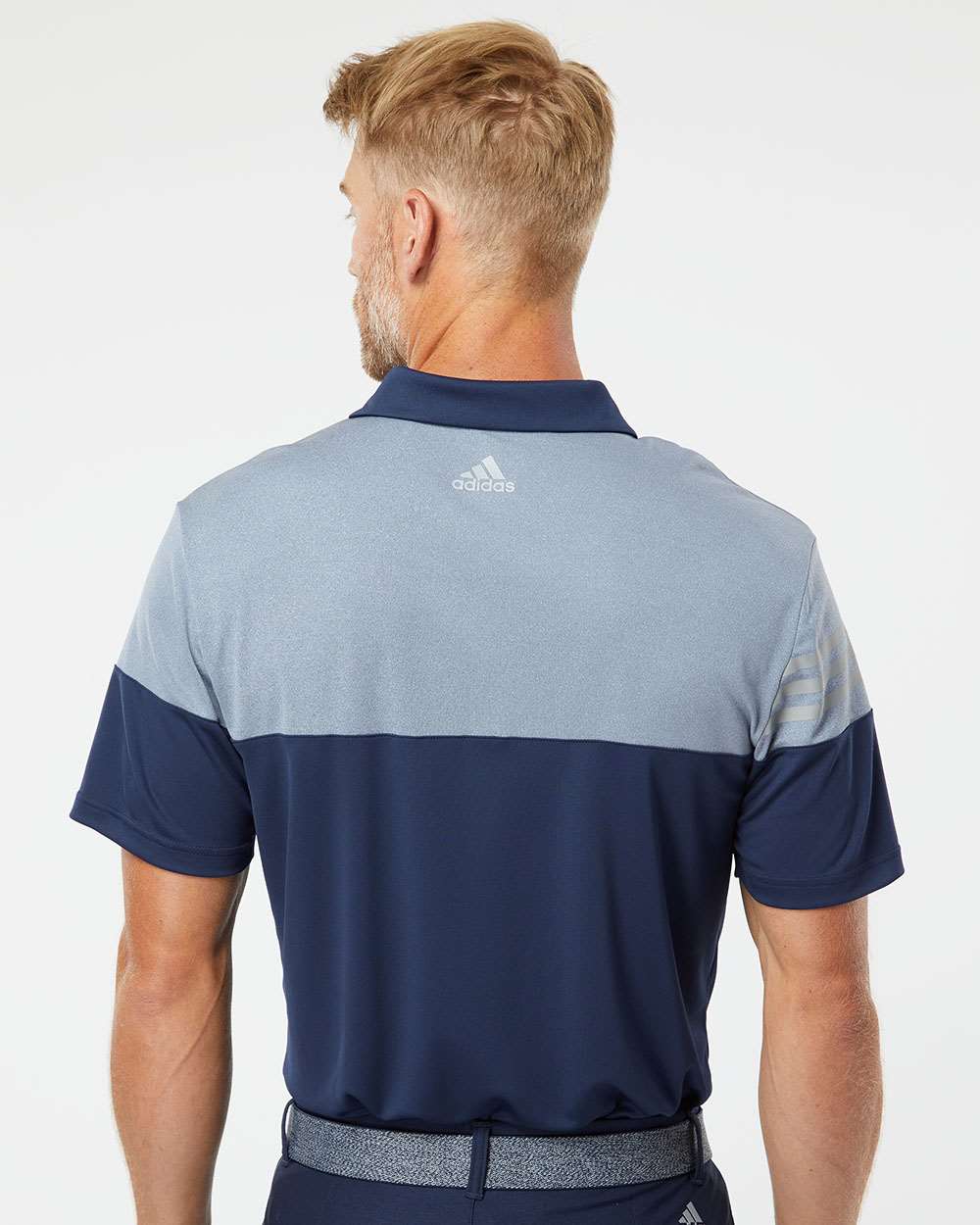 no-logo Adidas Heather 3Stripes Block Polo-Men's Polos-Adidas-Thread Logic