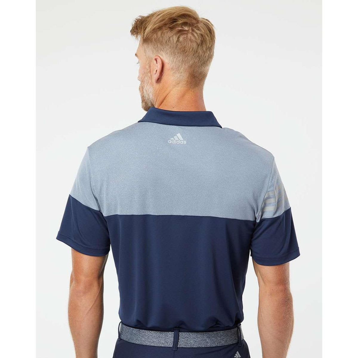 no-logo Adidas Heather 3Stripes Block Polo-Men's Polos-Adidas-Thread Logic