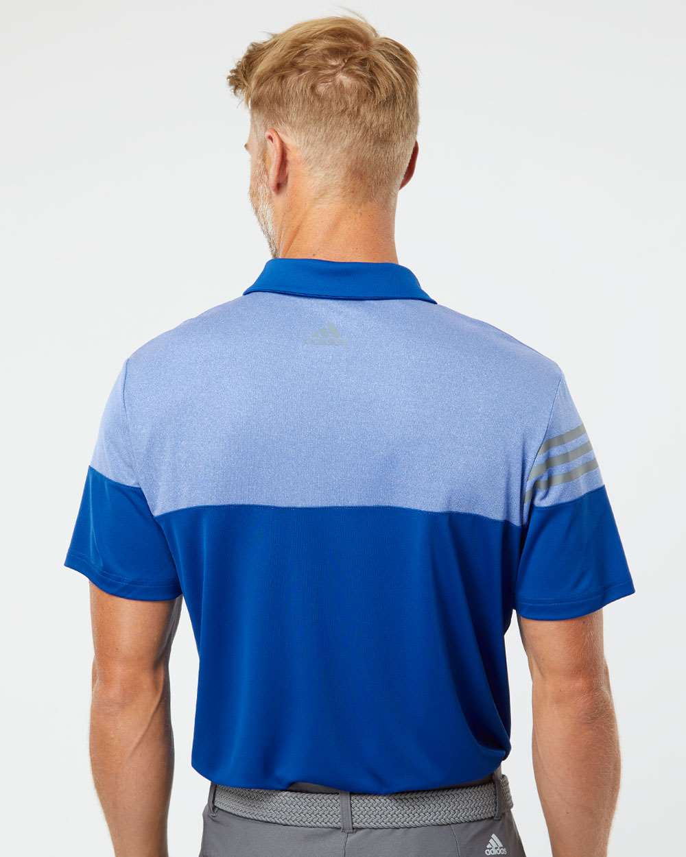no-logo Adidas Heather 3Stripes Block Polo-Men's Polos-Adidas-Thread Logic