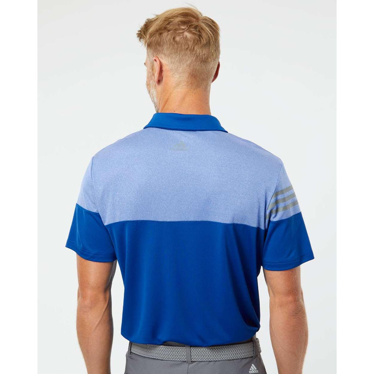 no-logo Adidas Heather 3Stripes Block Polo-Men's Polos-Adidas-Thread Logic