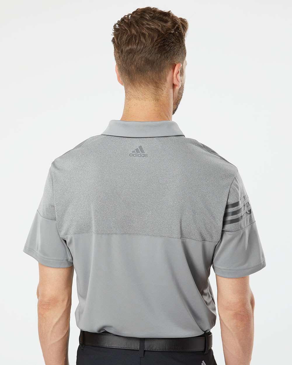 no-logo Adidas Heather 3Stripes Block Polo-Men's Polos-Adidas-Thread Logic