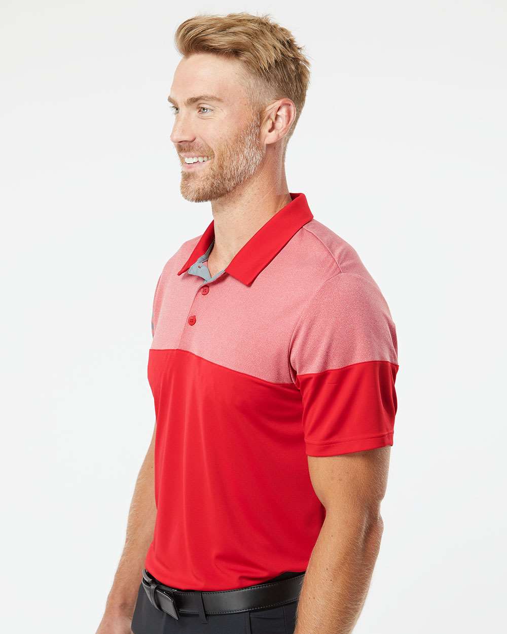no-logo Adidas Heather 3Stripes Block Polo-Men's Polos-Adidas-Thread Logic