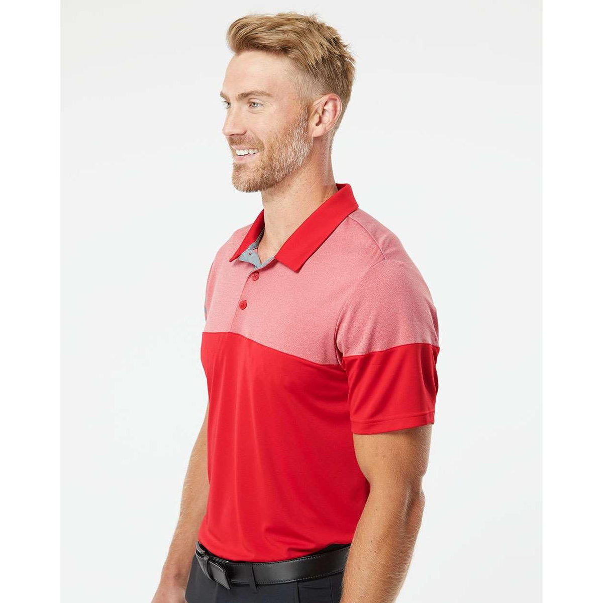 no-logo Adidas Heather 3Stripes Block Polo-Men's Polos-Adidas-Thread Logic