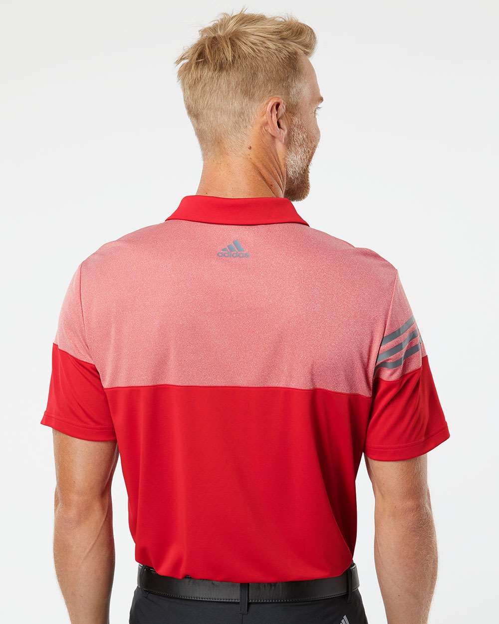 no-logo Adidas Heather 3Stripes Block Polo-Men's Polos-Adidas-Thread Logic