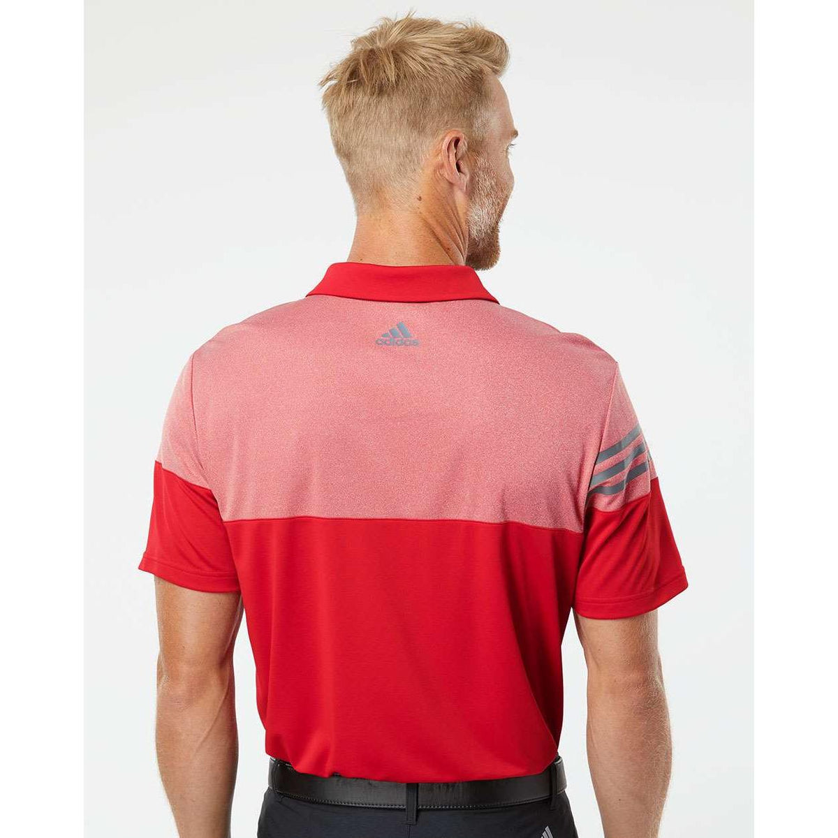no-logo Adidas Heather 3Stripes Block Polo-Men's Polos-Adidas-Thread Logic