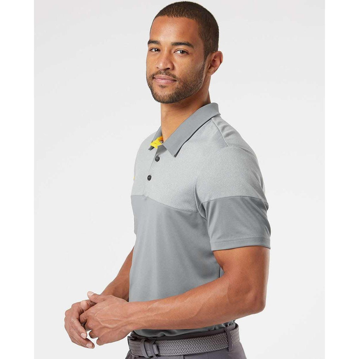 no-logo Adidas Heather 3Stripes Block Polo-Men's Polos-Adidas-Thread Logic