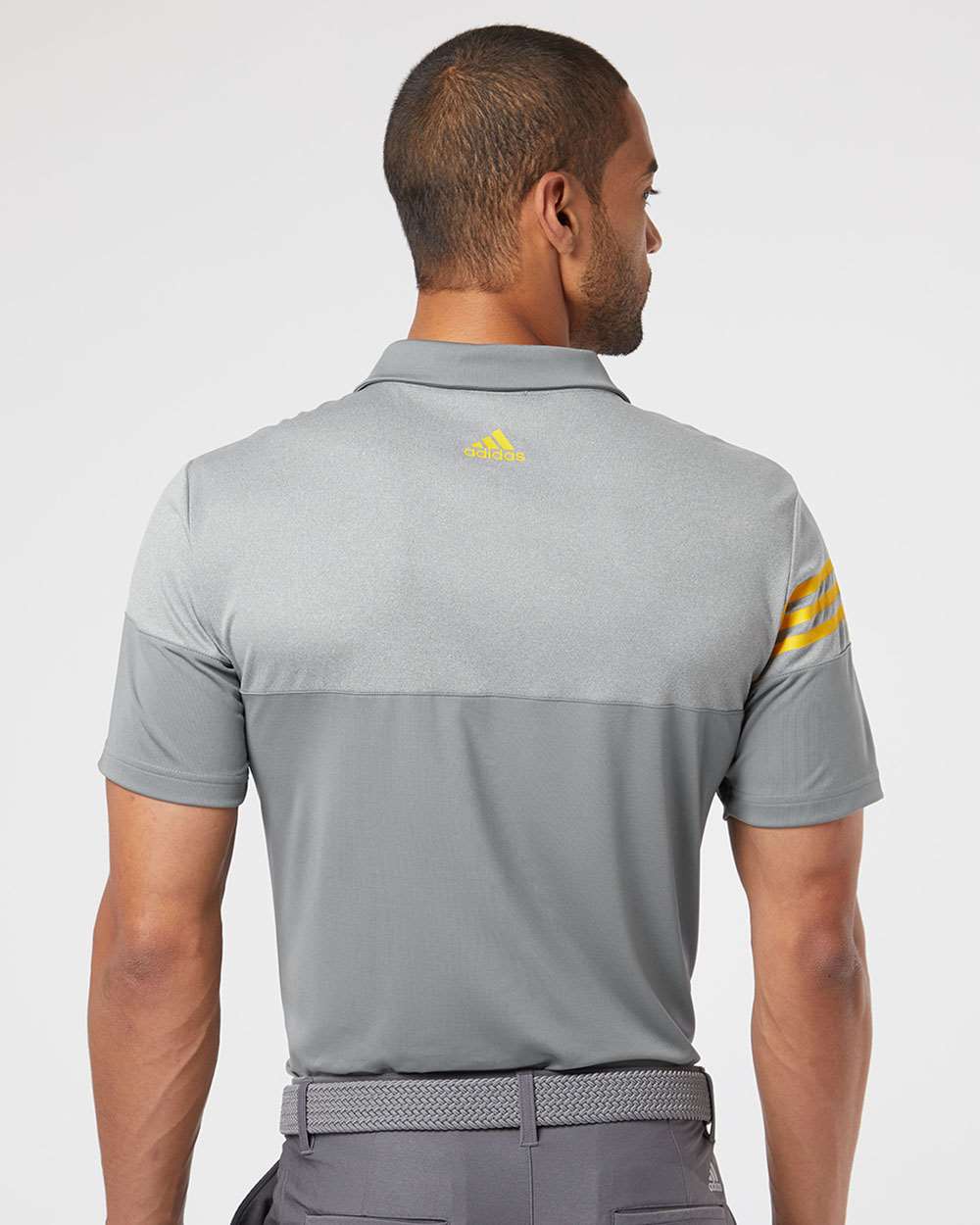 no-logo Adidas Heather 3Stripes Block Polo-Men's Polos-Adidas-Thread Logic