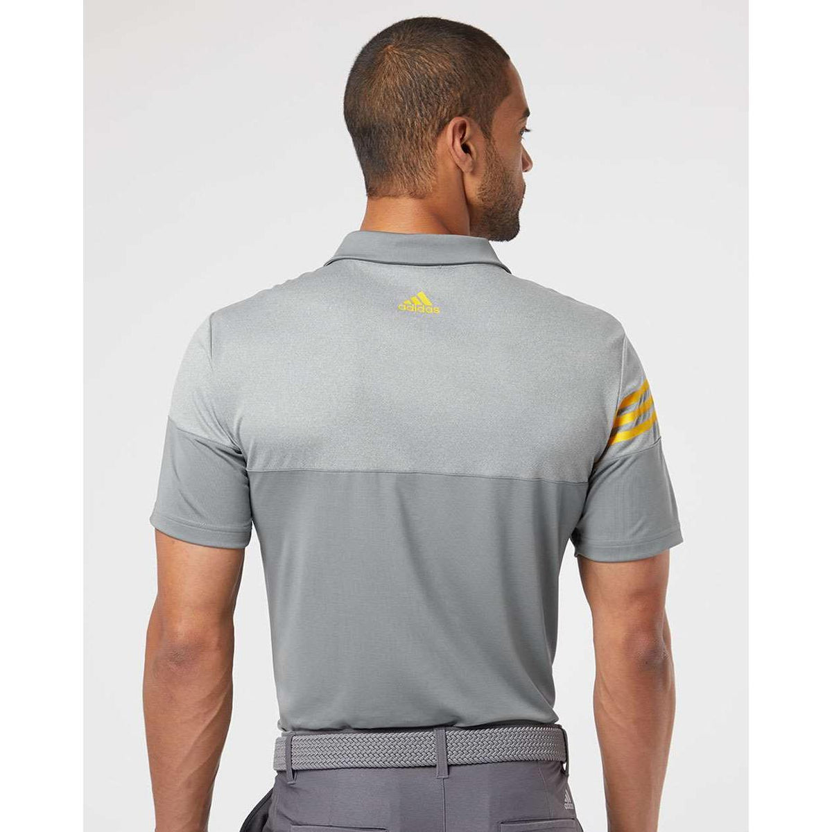 no-logo Adidas Heather 3Stripes Block Polo-Men's Polos-Adidas-Thread Logic