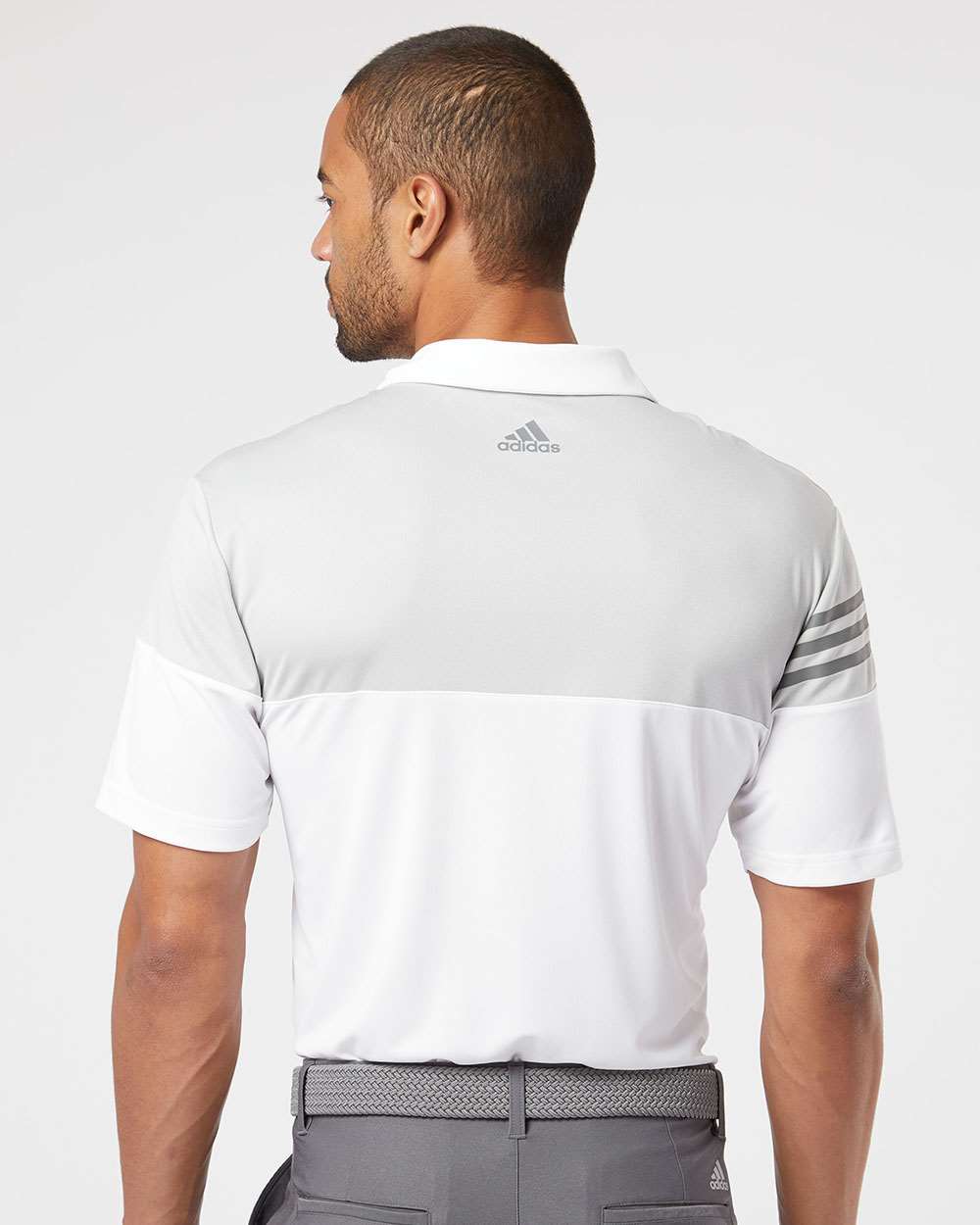 no-logo Adidas Heather 3Stripes Block Polo-Men's Polos-Adidas-Thread Logic