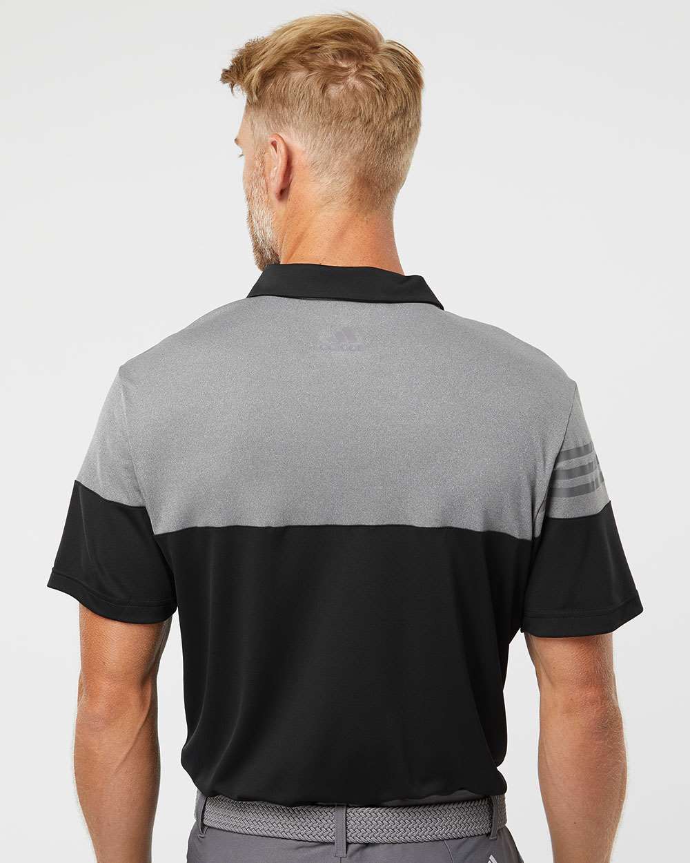 no-logo Adidas Heather 3Stripes Block Polo-Men's Polos-Adidas-Thread Logic