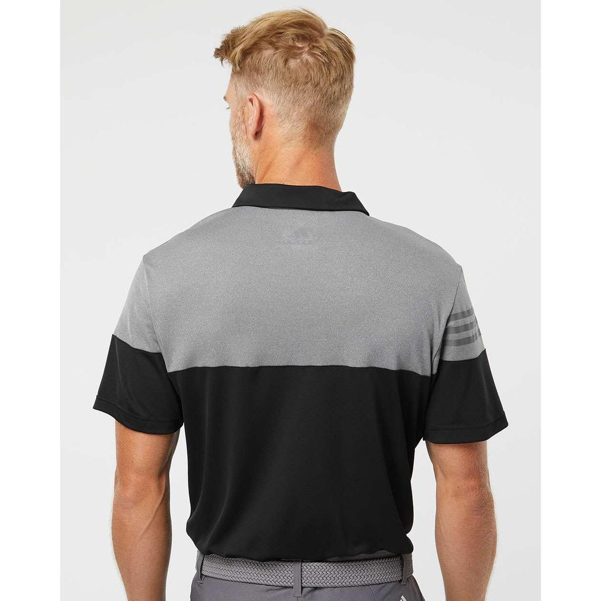no-logo Adidas Heather 3Stripes Block Polo-Men's Polos-Adidas-Thread Logic