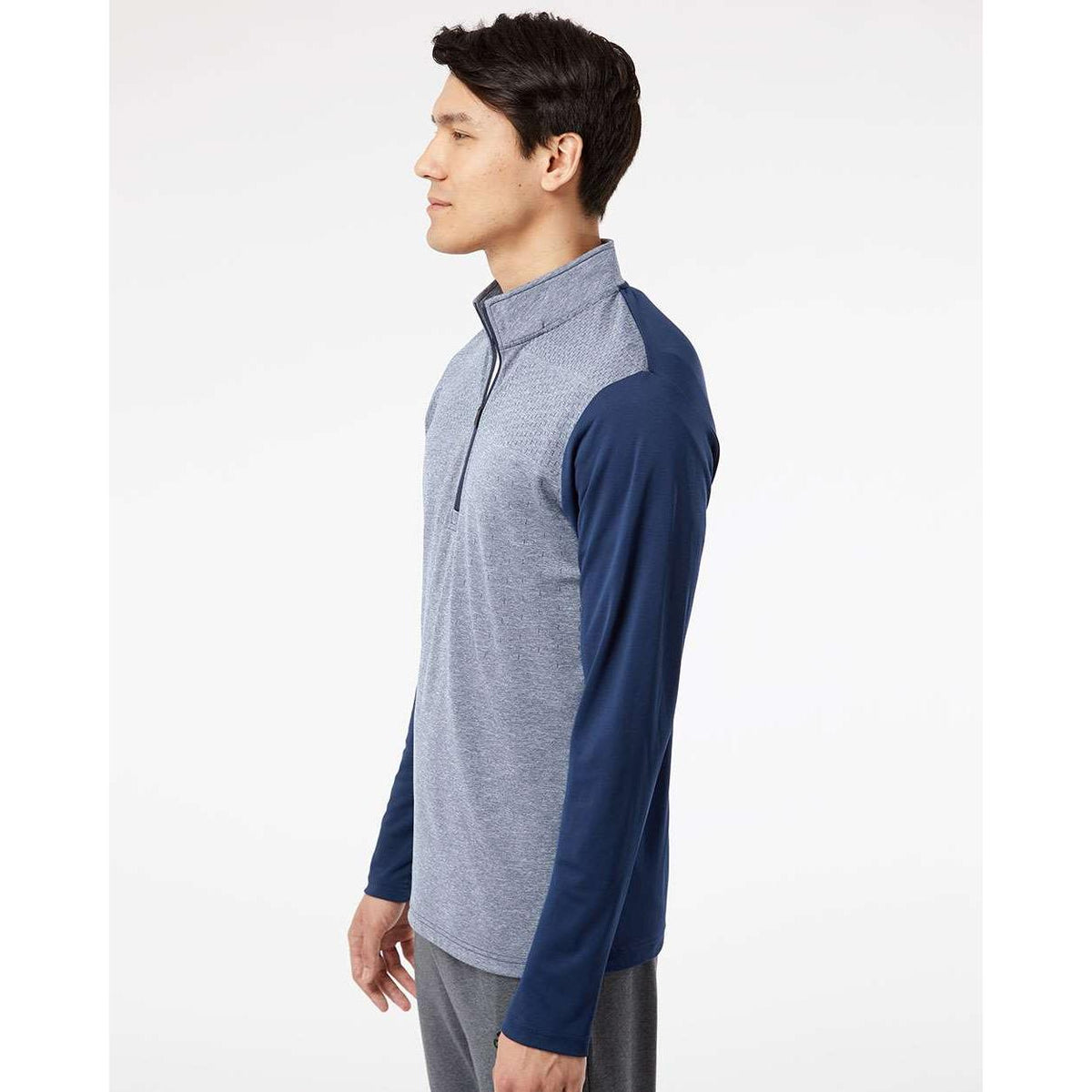 no-logo Adidas Heather Block Print Quarter-Zip Pullover-Outerwear-Adidas-Thread Logic