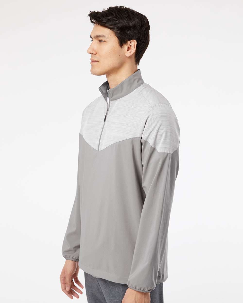 no-logo Adidas Heather Chevron Quarter-Zip Wind Pullover-Outerwear-Adidas-Thread Logic